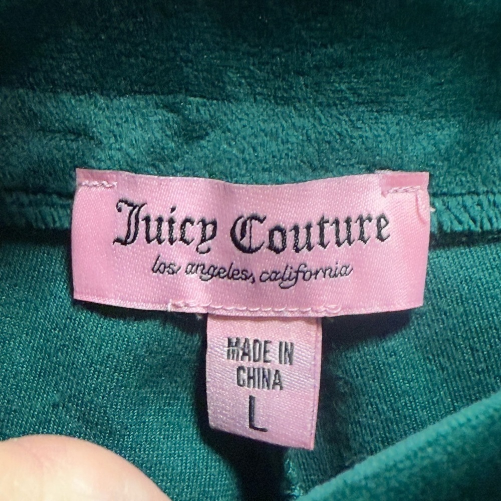 Juicy Couture Women's Evergreen Green Velour Hoodie & Pants Set size L - Picture 2 of 10